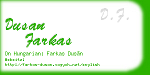 dusan farkas business card